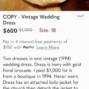 Ivory Wedding Dress with Gold Floral Brocade